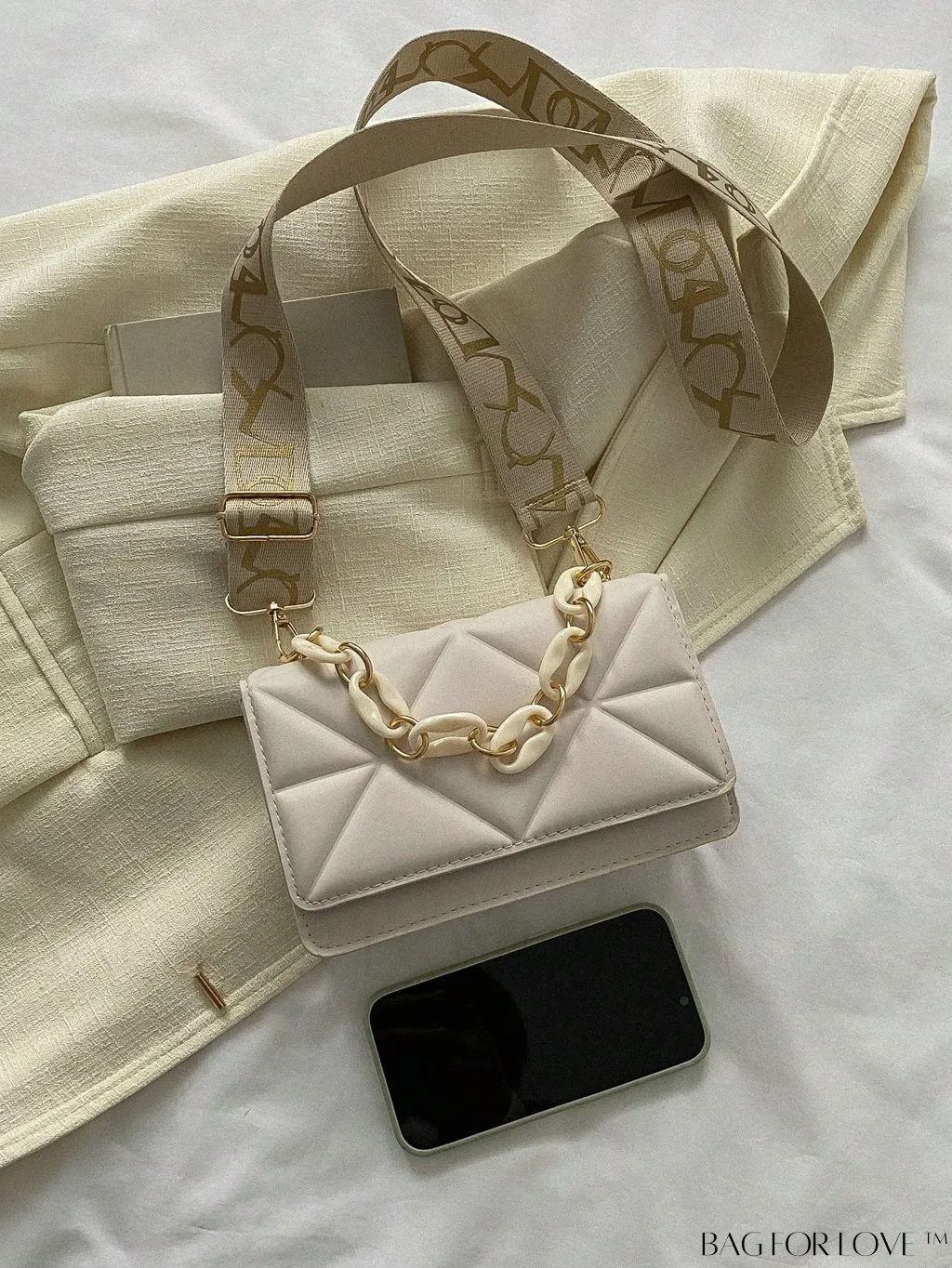 BagForLove - Compact Flap Chain Square Bag with Delicate Stitching