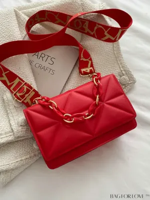 BagForLove - Compact Flap Chain Square Bag with Delicate Stitching