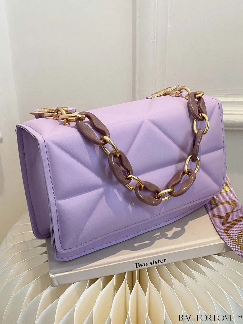 BagForLove - Compact Flap Chain Square Bag with Delicate Stitching