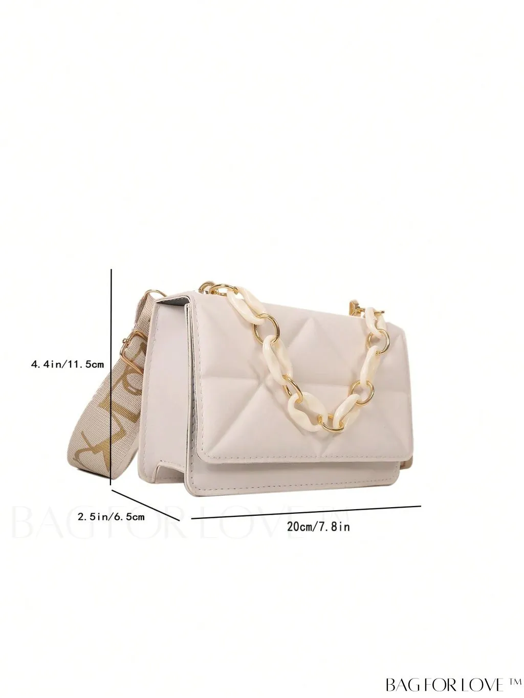BagForLove - Compact Flap Chain Square Bag with Delicate Stitching