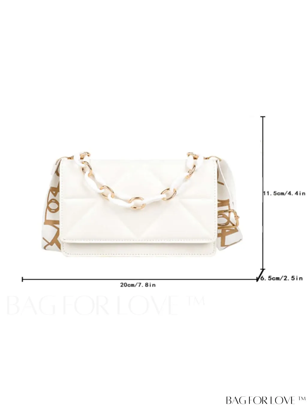 BagForLove - Compact Flap Chain Square Bag with Delicate Stitching