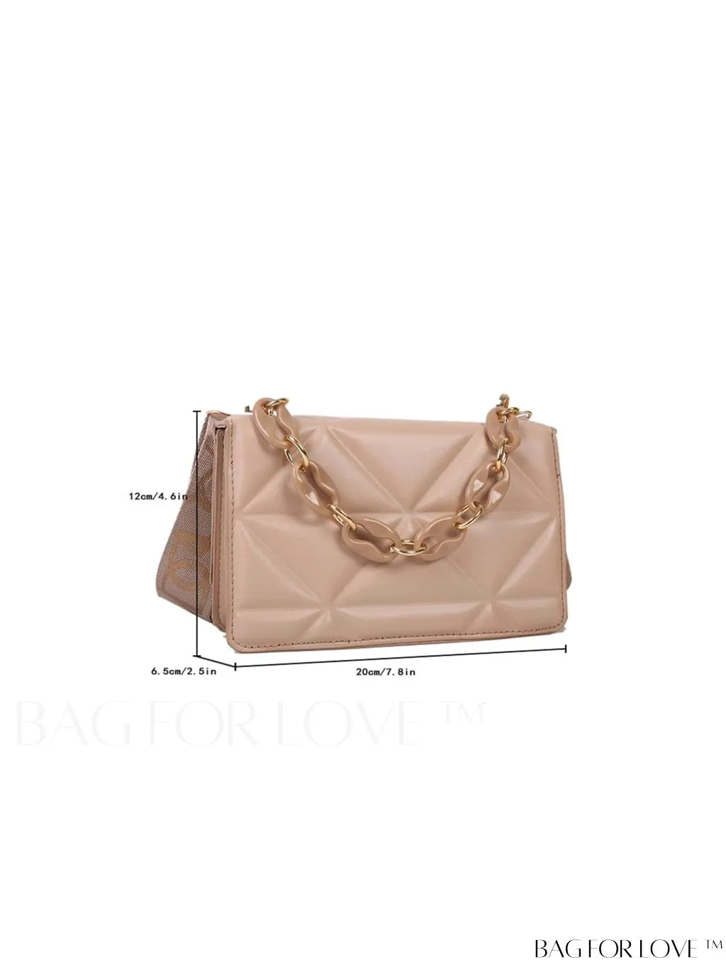 BagForLove - Compact Flap Chain Square Bag with Delicate Stitching