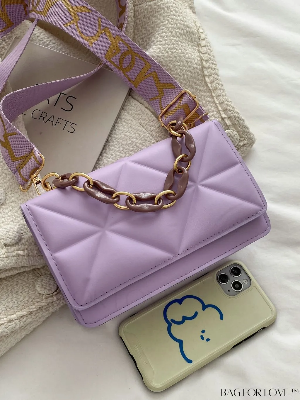 BagForLove - Compact Flap Chain Square Bag with Delicate Stitching