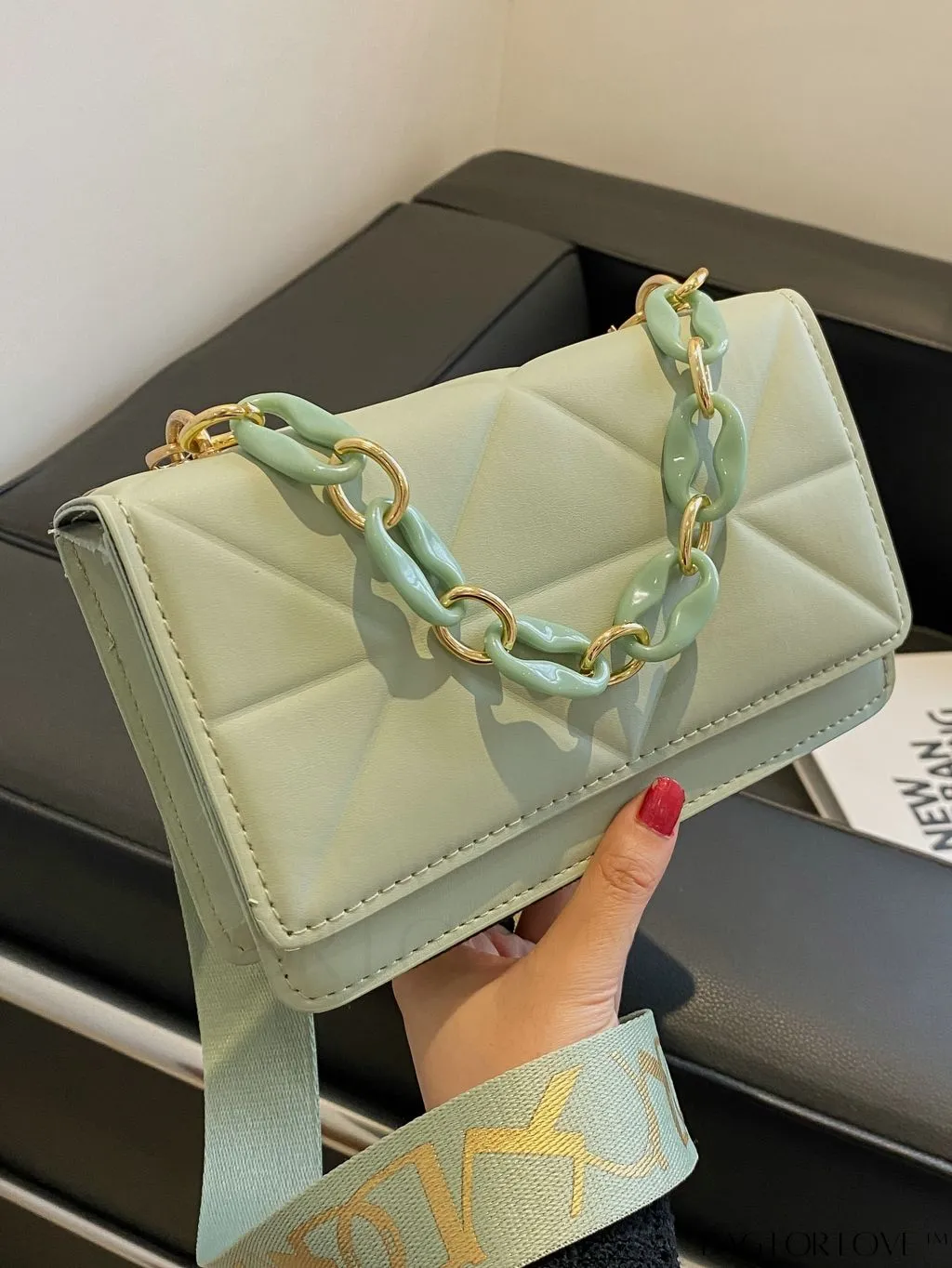 BagForLove - Compact Flap Chain Square Bag with Delicate Stitching