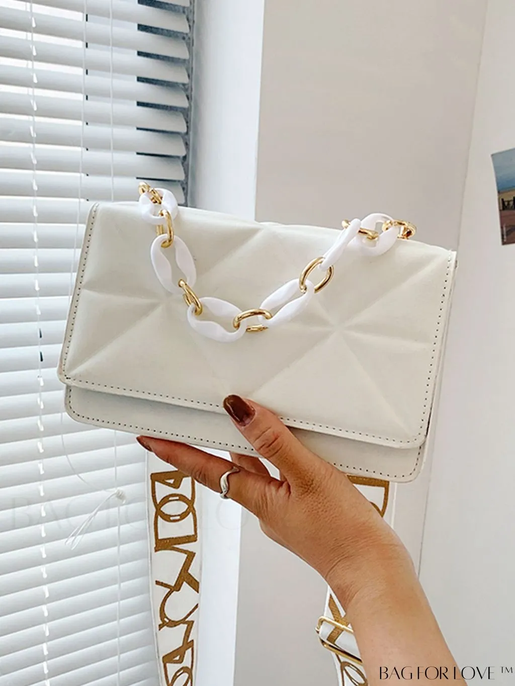 BagForLove - Compact Flap Chain Square Bag with Delicate Stitching