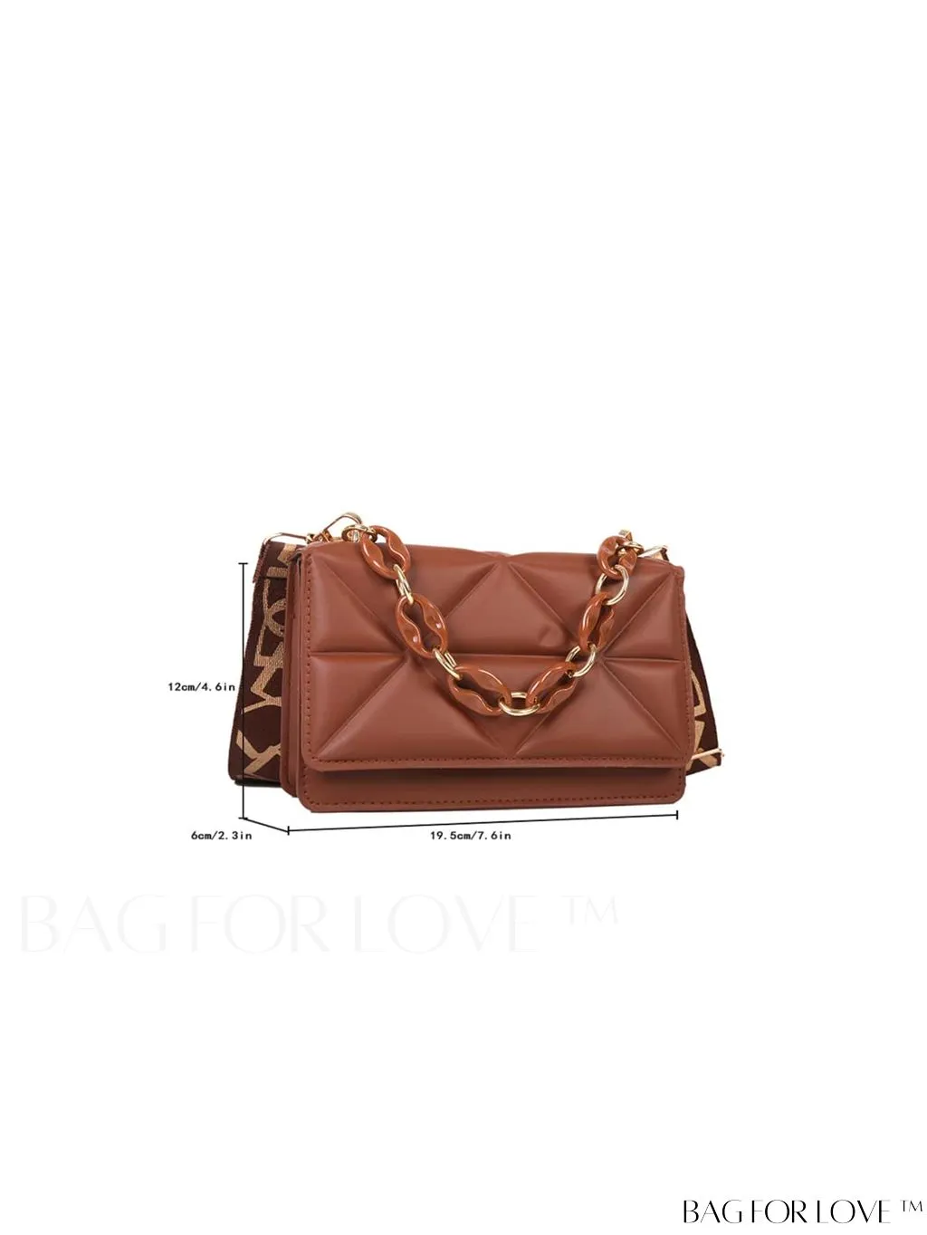 BagForLove - Compact Flap Chain Square Bag with Delicate Stitching