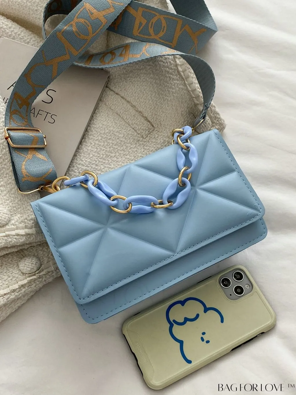 BagForLove - Compact Flap Chain Square Bag with Delicate Stitching