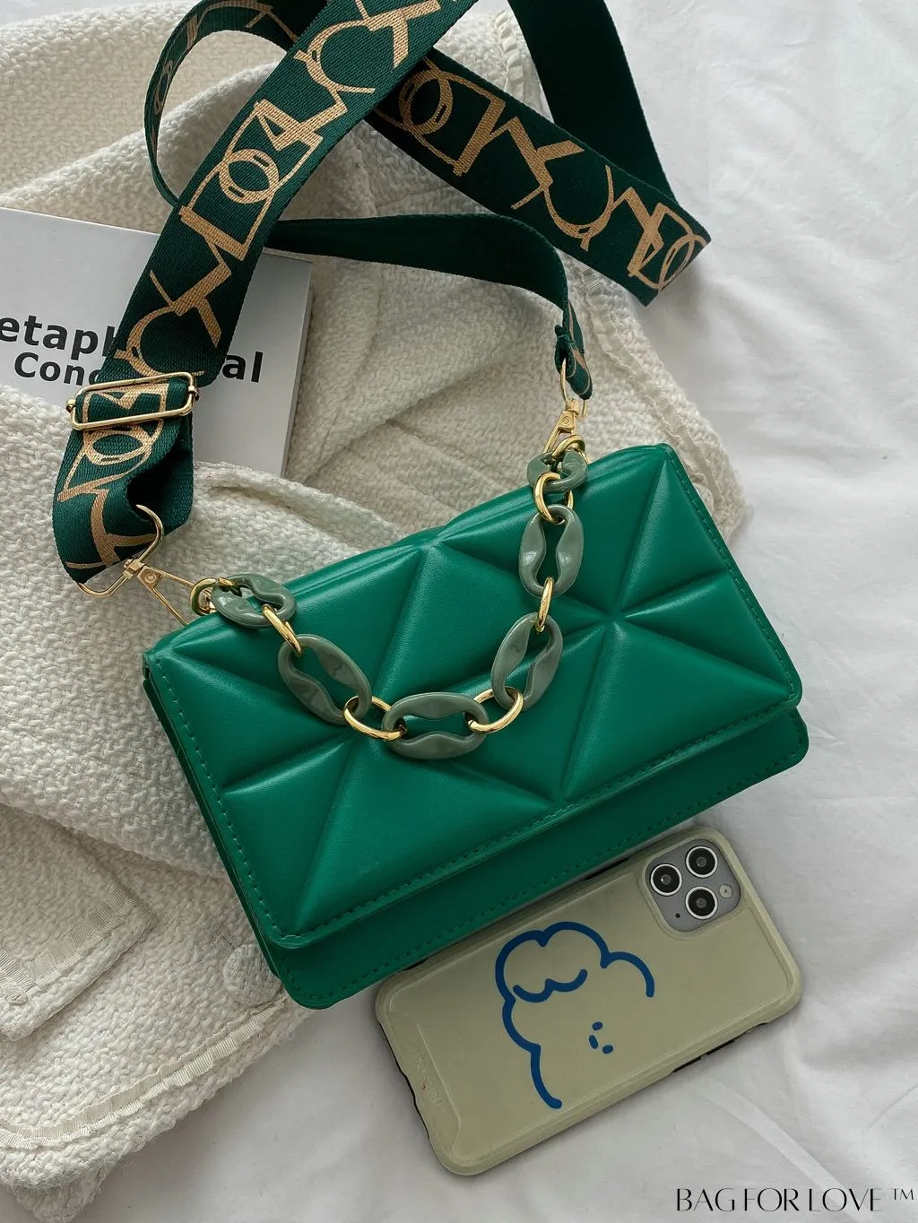 BagForLove - Compact Flap Chain Square Bag with Delicate Stitching