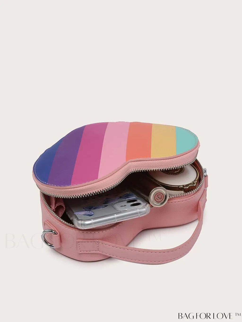 BagForLove - Compact Multicolored Striped Chain Satchel