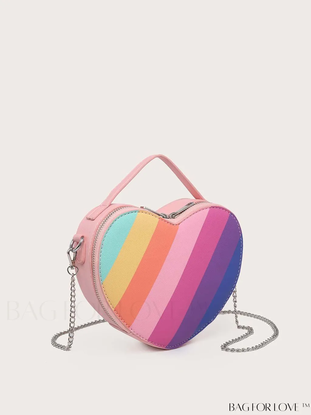 BagForLove - Compact Multicolored Striped Chain Satchel
