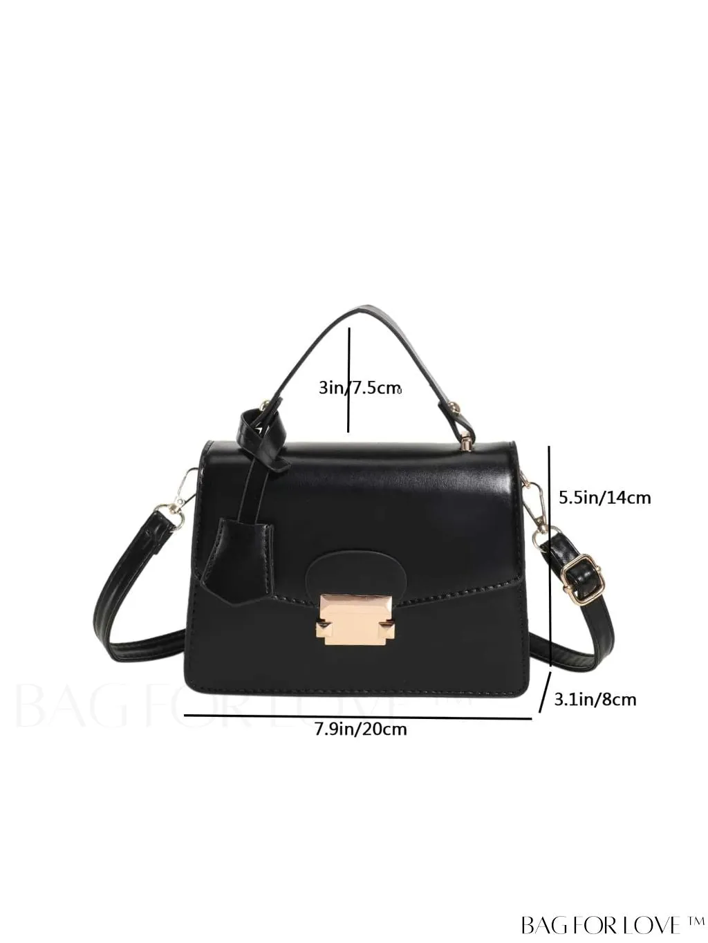 BagForLove - Compact PU Handheld Square Bag - Minimalist Design, Solid Color