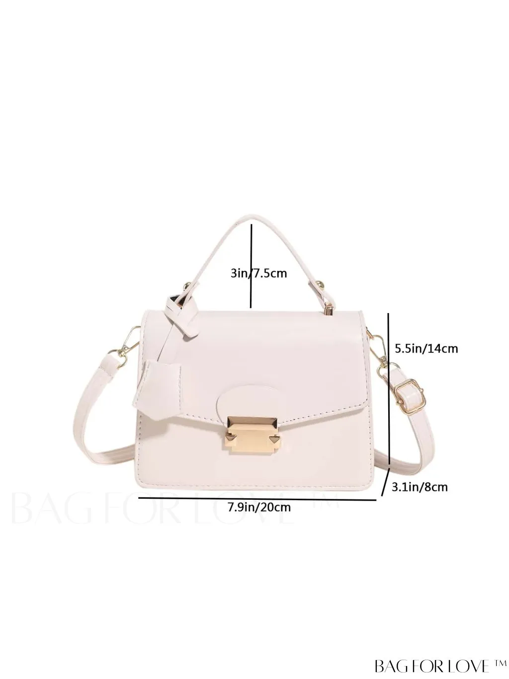 BagForLove - Compact PU Handheld Square Bag - Minimalist Design, Solid Color
