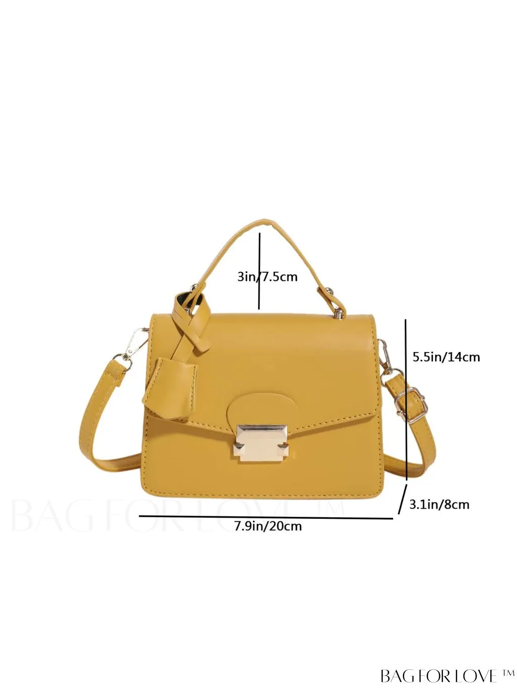 BagForLove - Compact PU Handheld Square Bag - Minimalist Design, Solid Color
