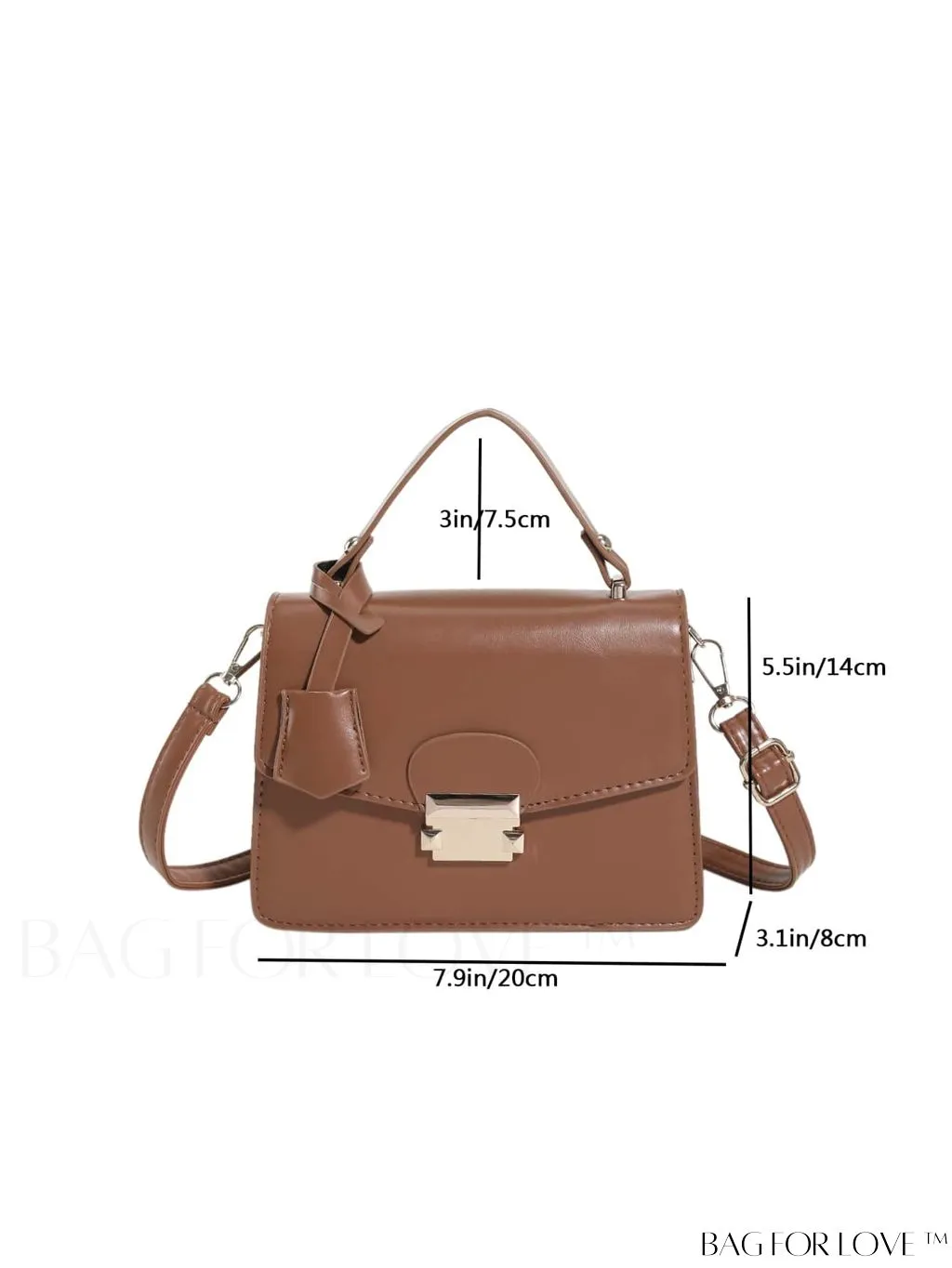 BagForLove - Compact PU Handheld Square Bag - Minimalist Design, Solid Color