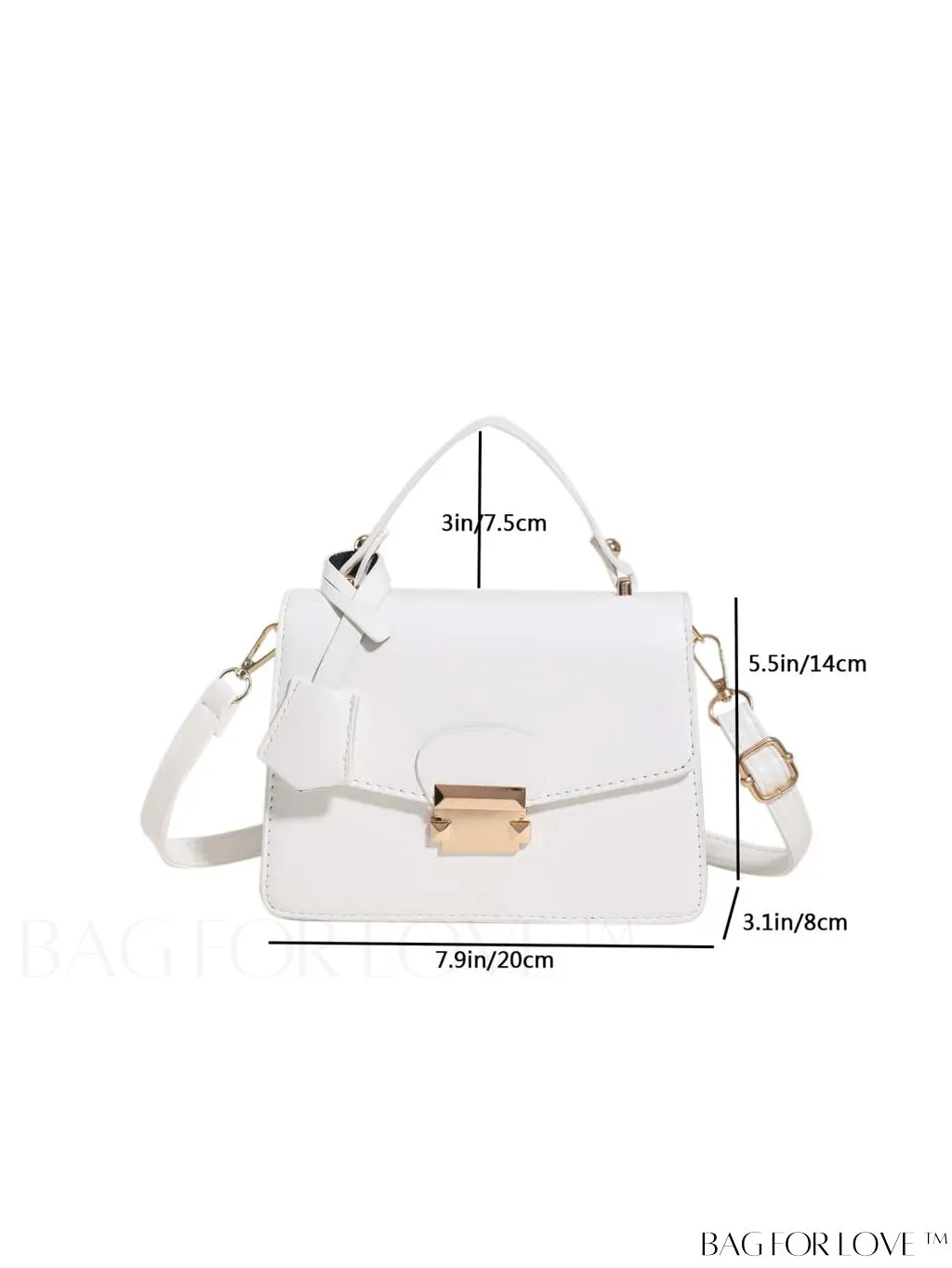 BagForLove - Compact PU Handheld Square Bag - Minimalist Design, Solid Color