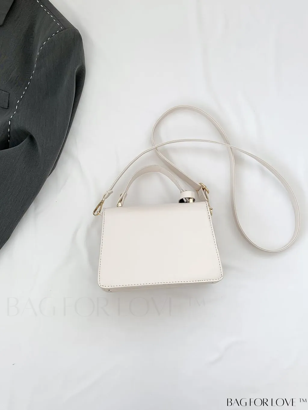 BagForLove - Compact Pu Handheld Square Bag - Sleek Design, Solid Color Finish