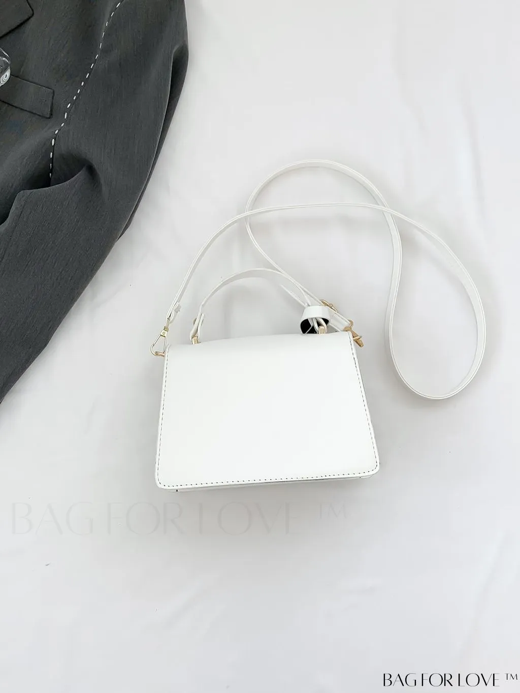 BagForLove - Compact Pu Handheld Square Bag - Sleek Design, Solid Color Finish