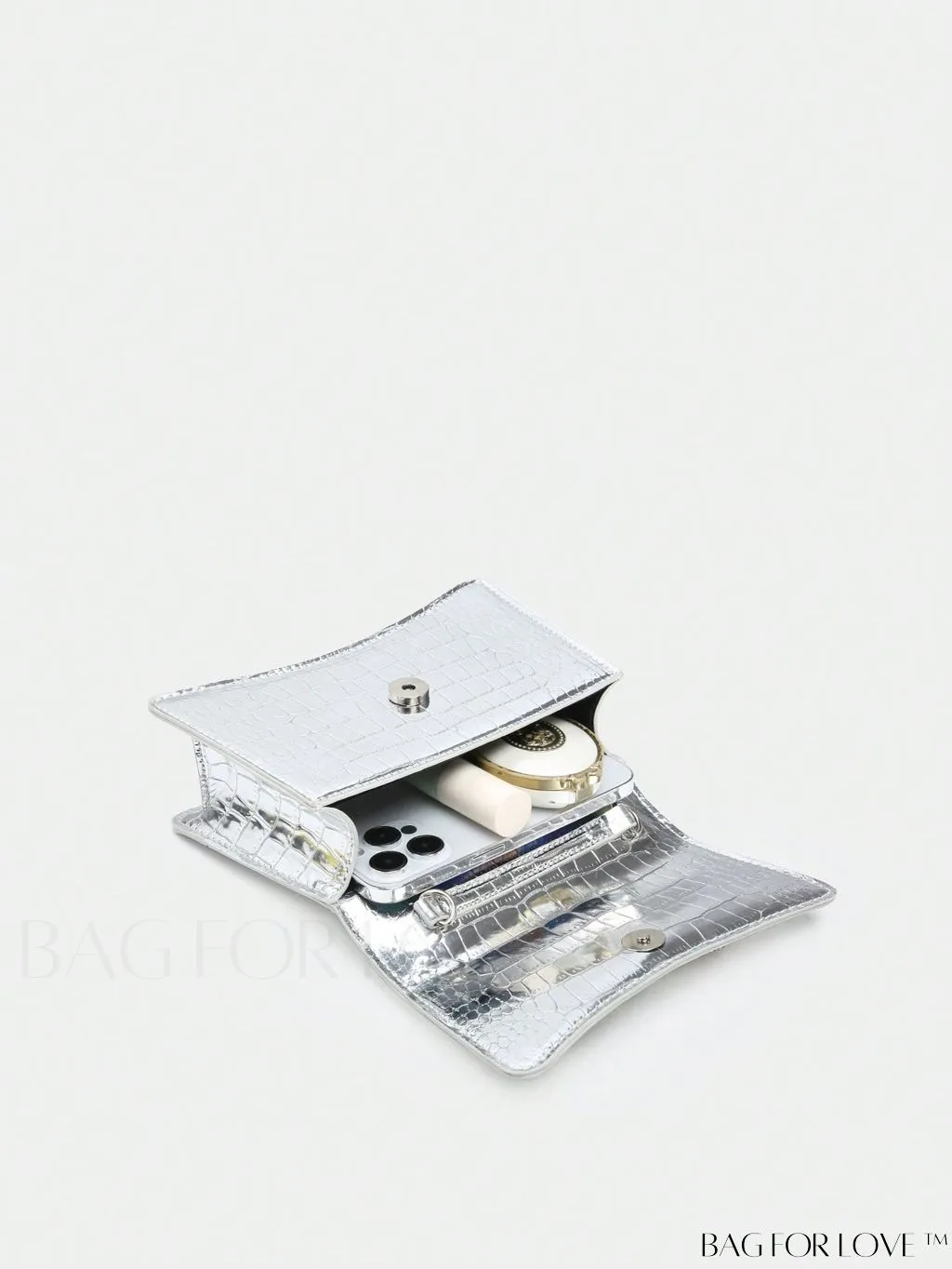 BagForLove - Compact Rhinestone-Embellished Flip Handbag, for Fashion-Forward Style