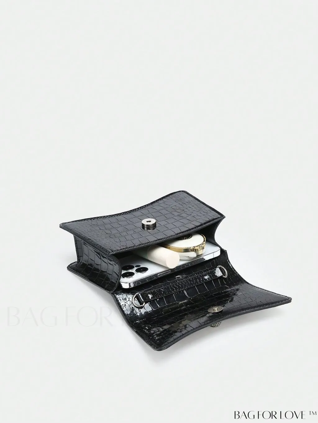 BagForLove - Compact Rhinestone-Embellished Flip Handbag, for Fashion-Forward Style