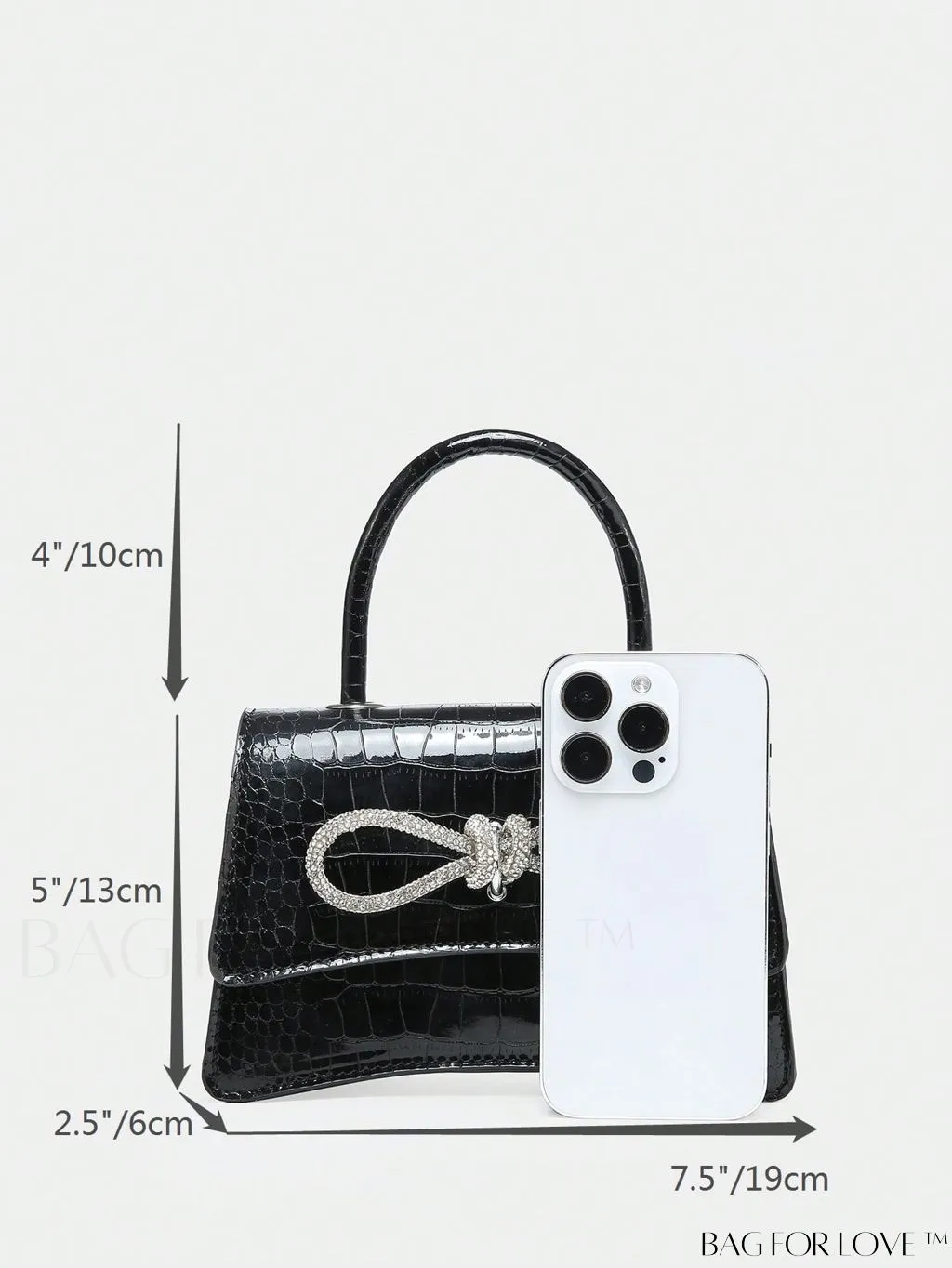 BagForLove - Compact Rhinestone-Embellished Flip Handbag, for Fashion-Forward Style