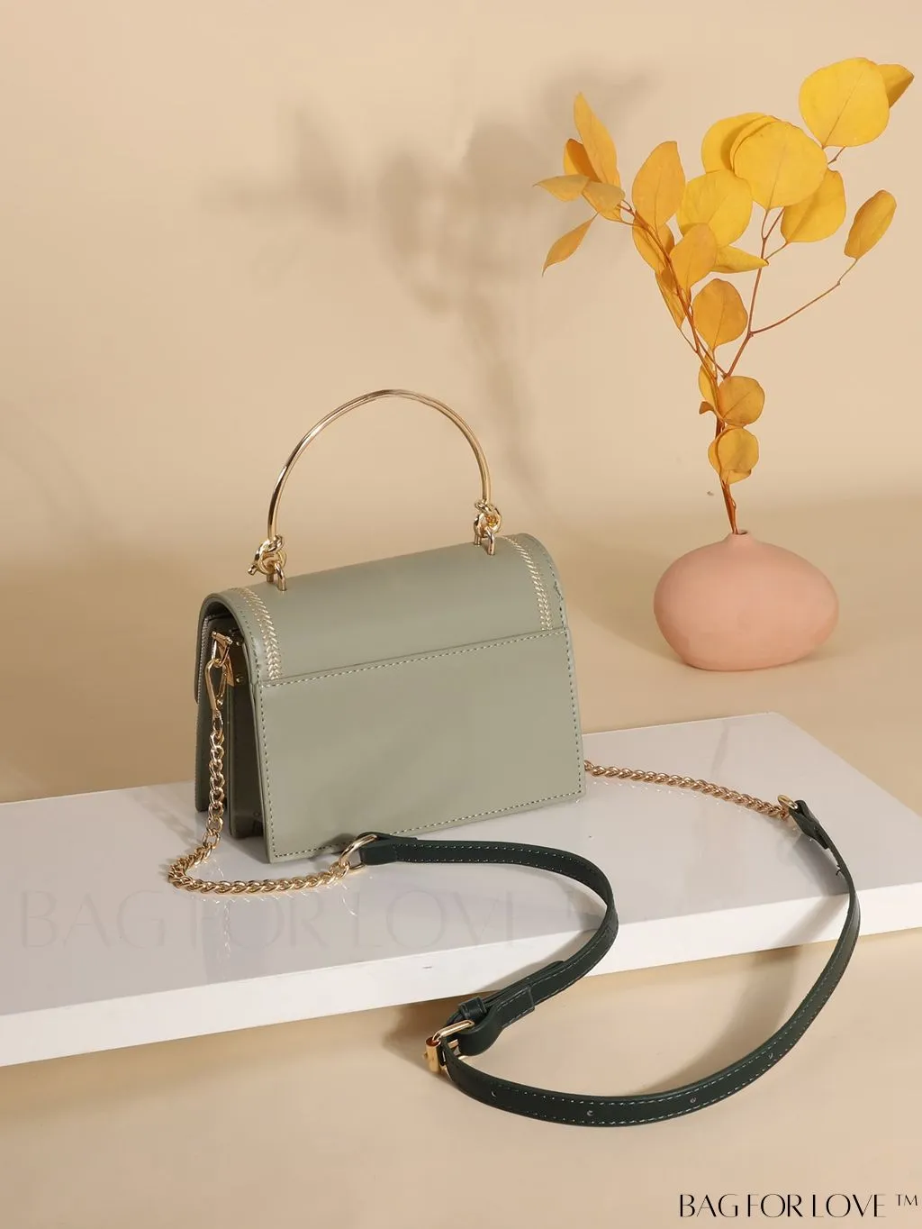 BagForLove - Compact Stitched Flap Satchel: Stylish and Practical