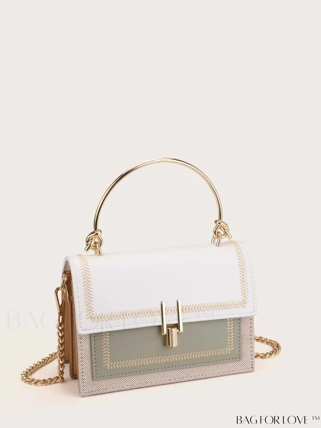 BagForLove - Compact Stitched Flap Satchel: Stylish and Practical