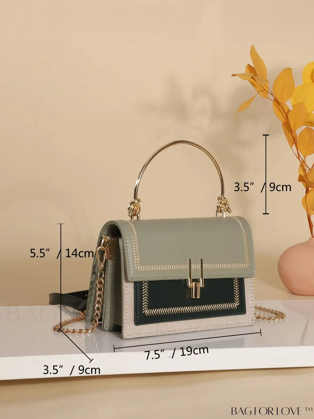 BagForLove - Compact Stitched Flap Satchel: Stylish and Practical