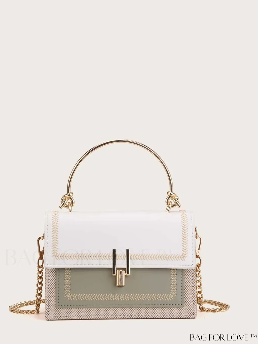 BagForLove - Compact Stitched Flap Satchel: Stylish and Practical