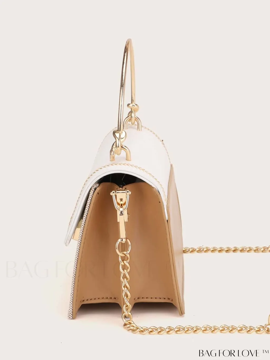BagForLove - Compact Stitched Flap Satchel: Stylish and Practical