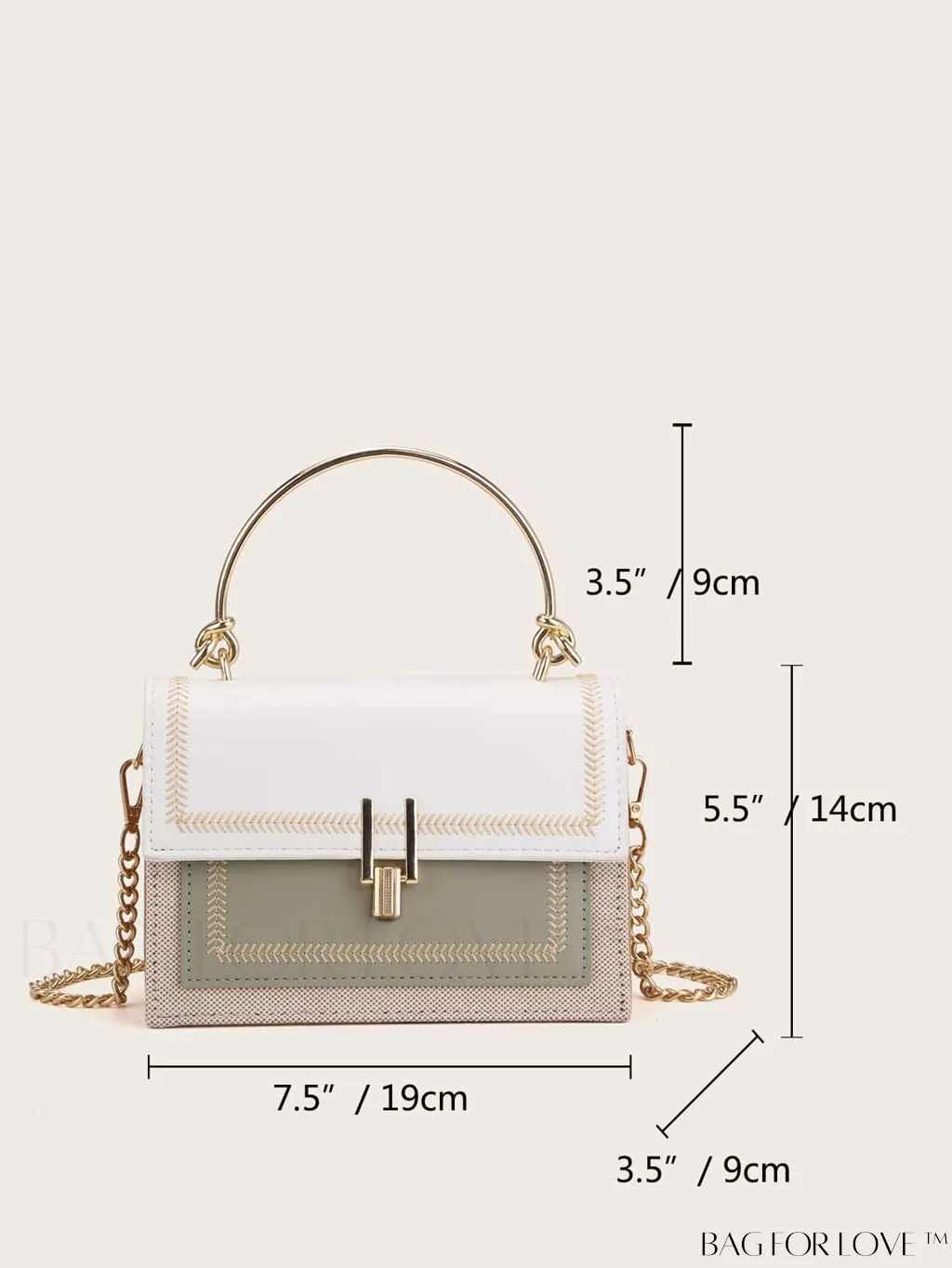BagForLove - Compact Stitched Flap Satchel: Stylish and Practical