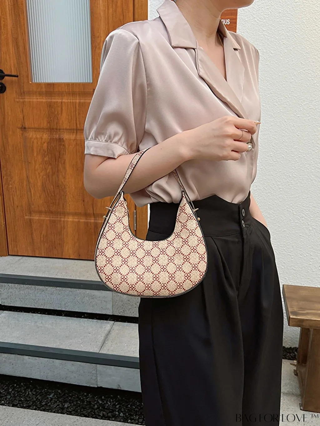 BagForLove - Crocodile Embossed Mini Hobo Bag - Sophisticated Elegance in Compact Design