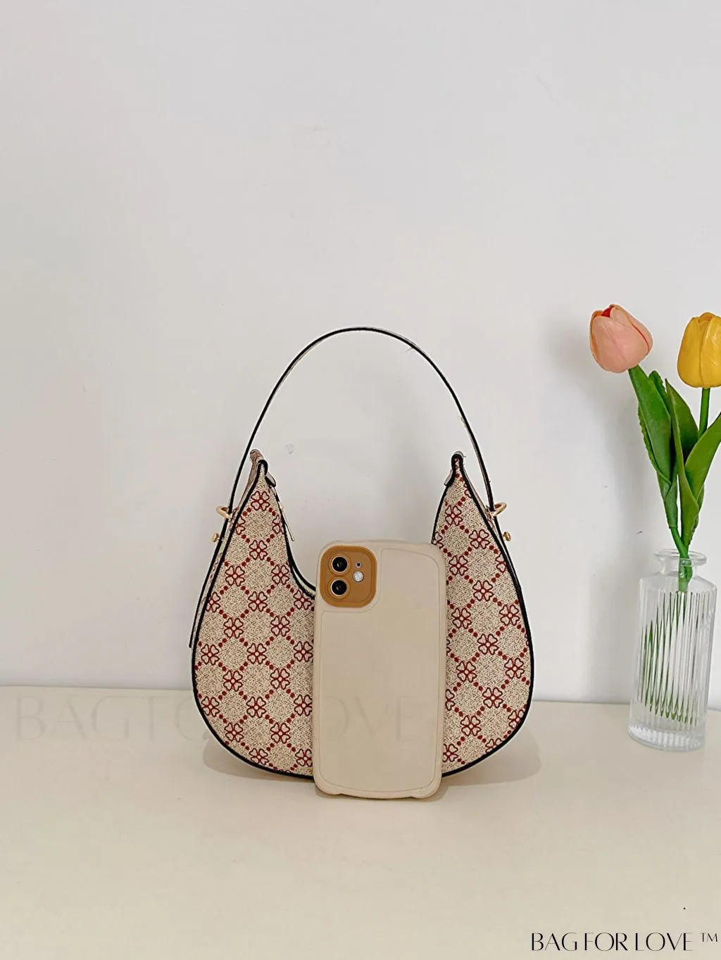 BagForLove - Crocodile Embossed Mini Hobo Bag - Sophisticated Elegance in Compact Design