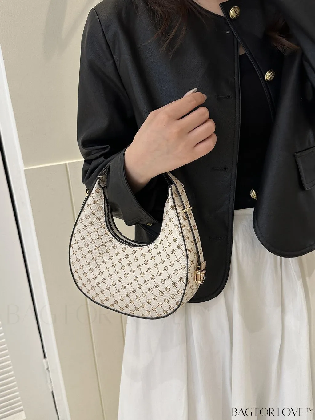 BagForLove - Crocodile Embossed Mini Hobo Bag - Sophisticated Elegance in Compact Design