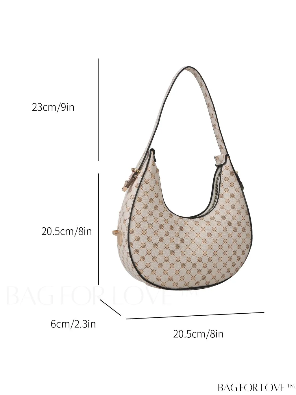 BagForLove - Crocodile Embossed Mini Hobo Bag - Sophisticated Elegance in Compact Design