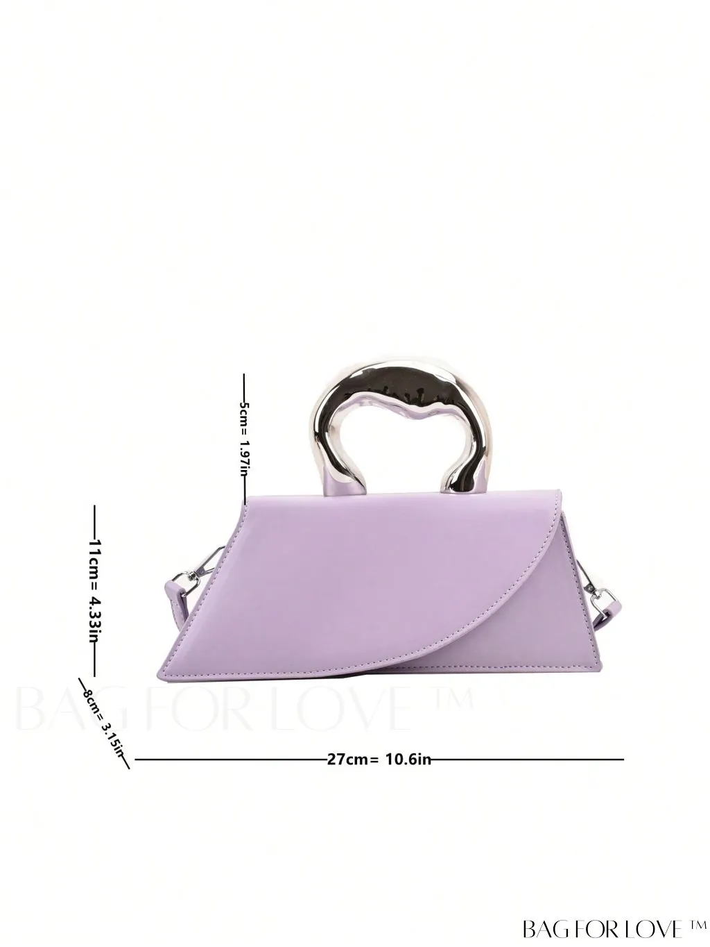 BagForLove - Elegant Metal Handled Medium Flap Baguette