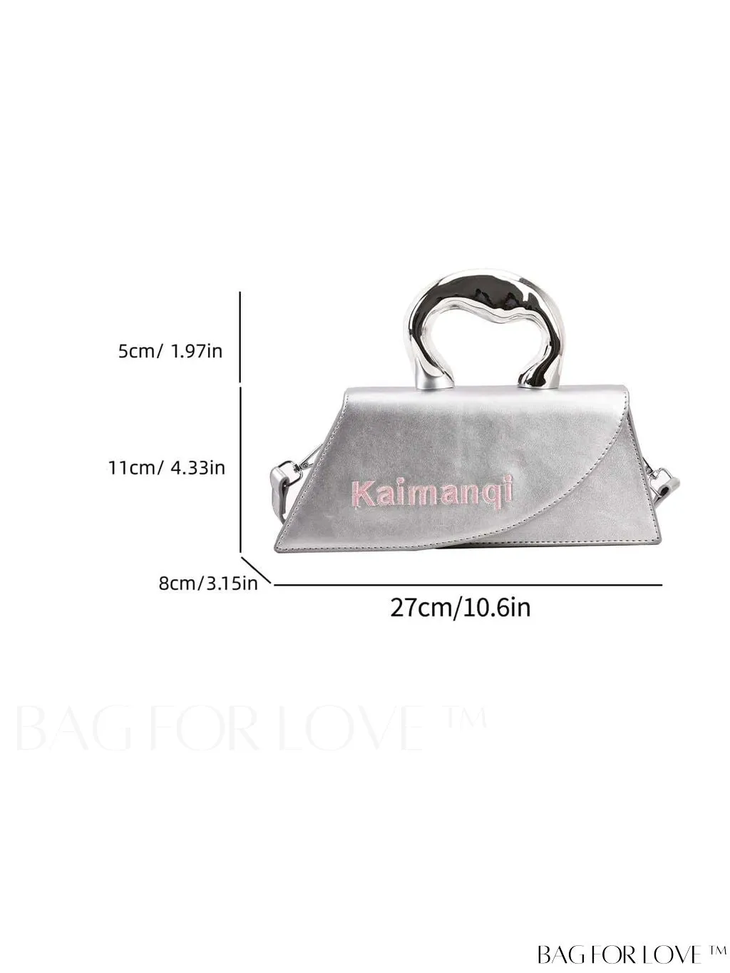 BagForLove - Elegant Metal Handled Medium Flap Baguette