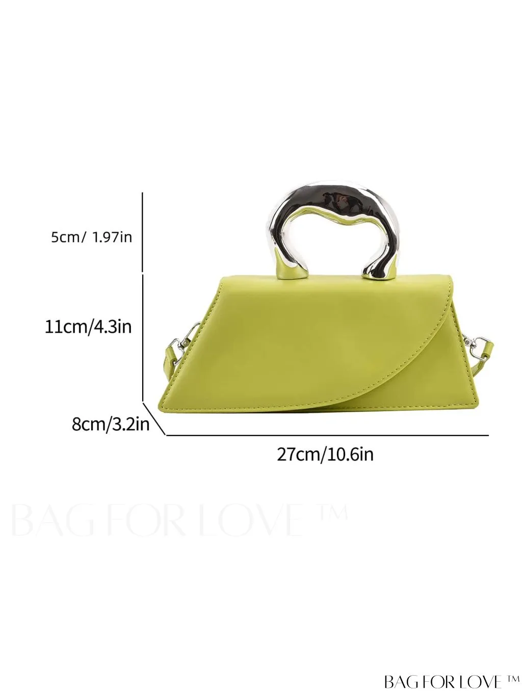 BagForLove - Elegant Metal Handled Medium Flap Baguette