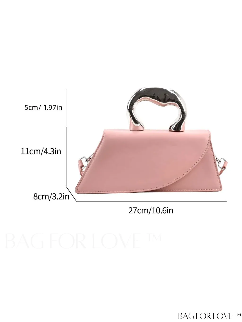 BagForLove - Elegant Metal Handled Medium Flap Baguette
