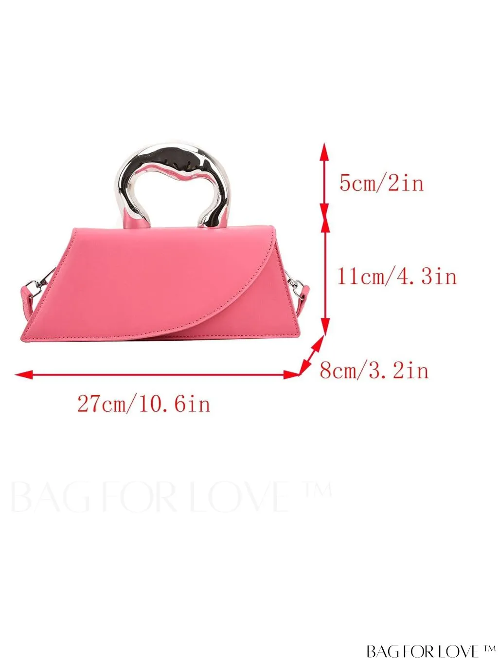 BagForLove - Elegant Metal Handled Medium Flap Baguette