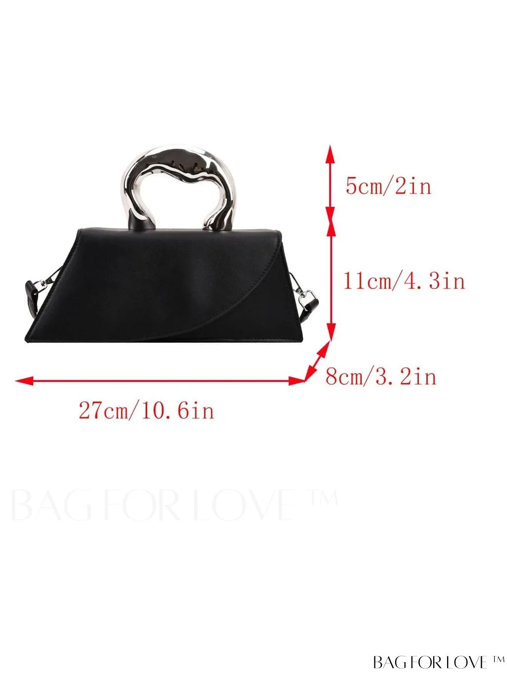 BagForLove - Elegant Metal Handled Medium Flap Baguette