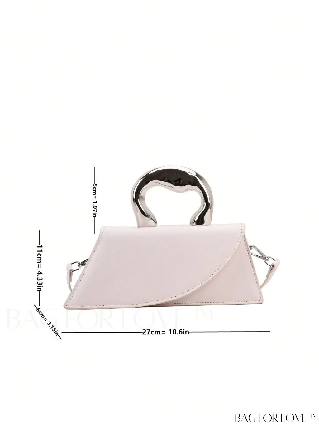 BagForLove - Elegant Metal Handled Medium Flap Baguette