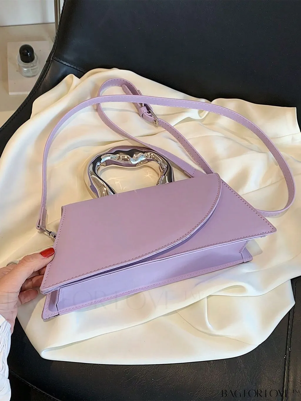 BagForLove - Elegant Metal Handled Medium Flap Baguette