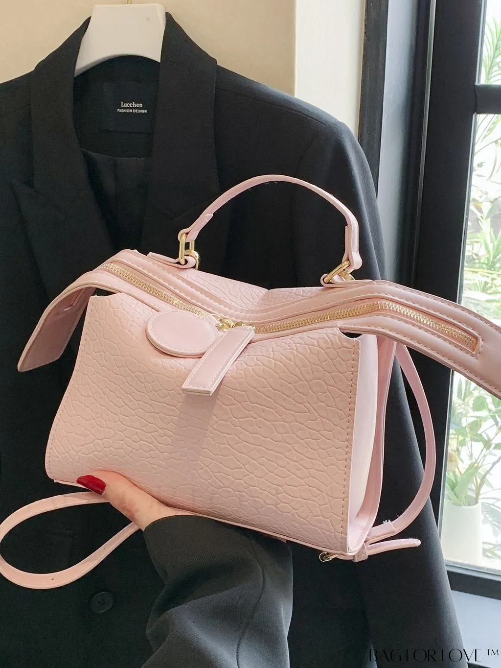 BagForLove - Minimalist Top Handle Satchel Bag in Solid Color