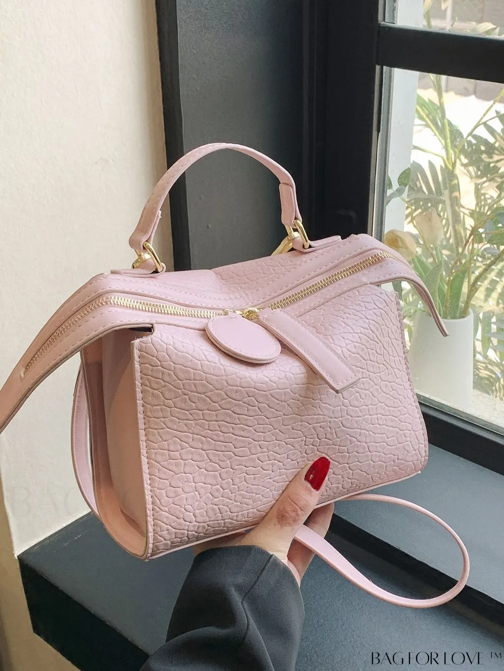 BagForLove - Minimalist Top Handle Satchel Bag in Solid Color