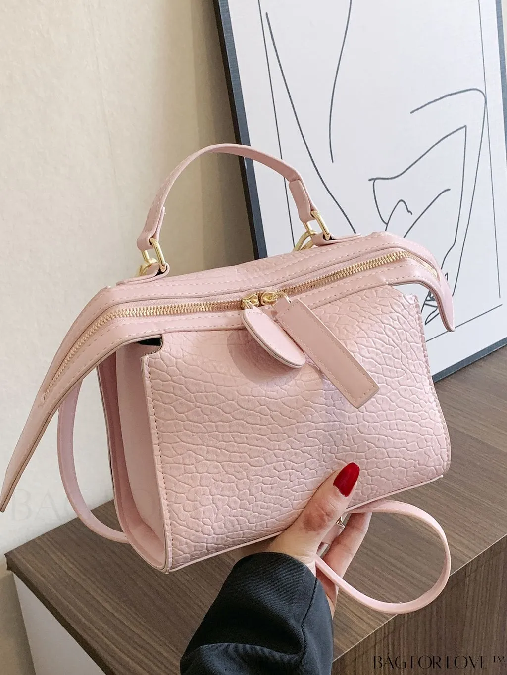 BagForLove - Minimalist Top Handle Satchel Bag in Solid Color