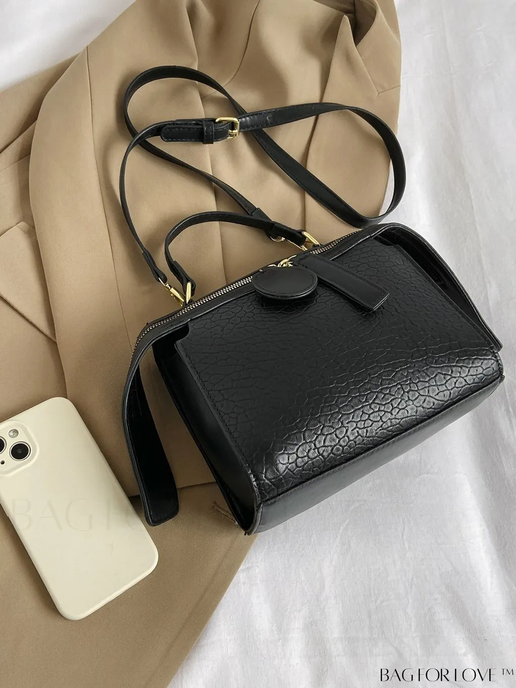 BagForLove - Minimalist Top Handle Satchel Bag in Solid Color
