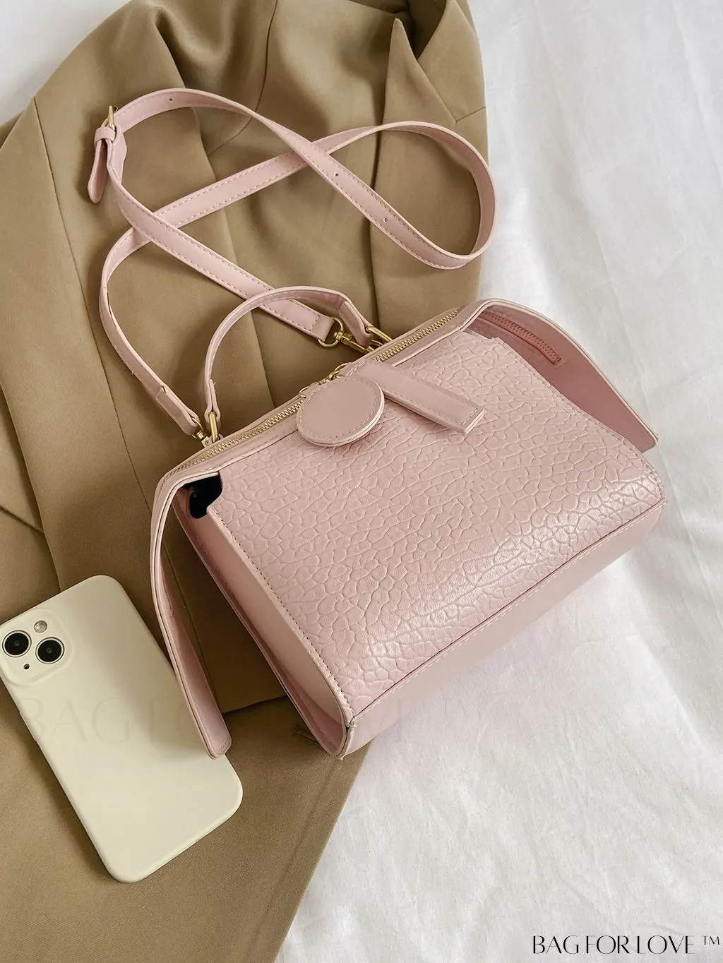 BagForLove - Minimalist Top Handle Satchel Bag in Solid Color