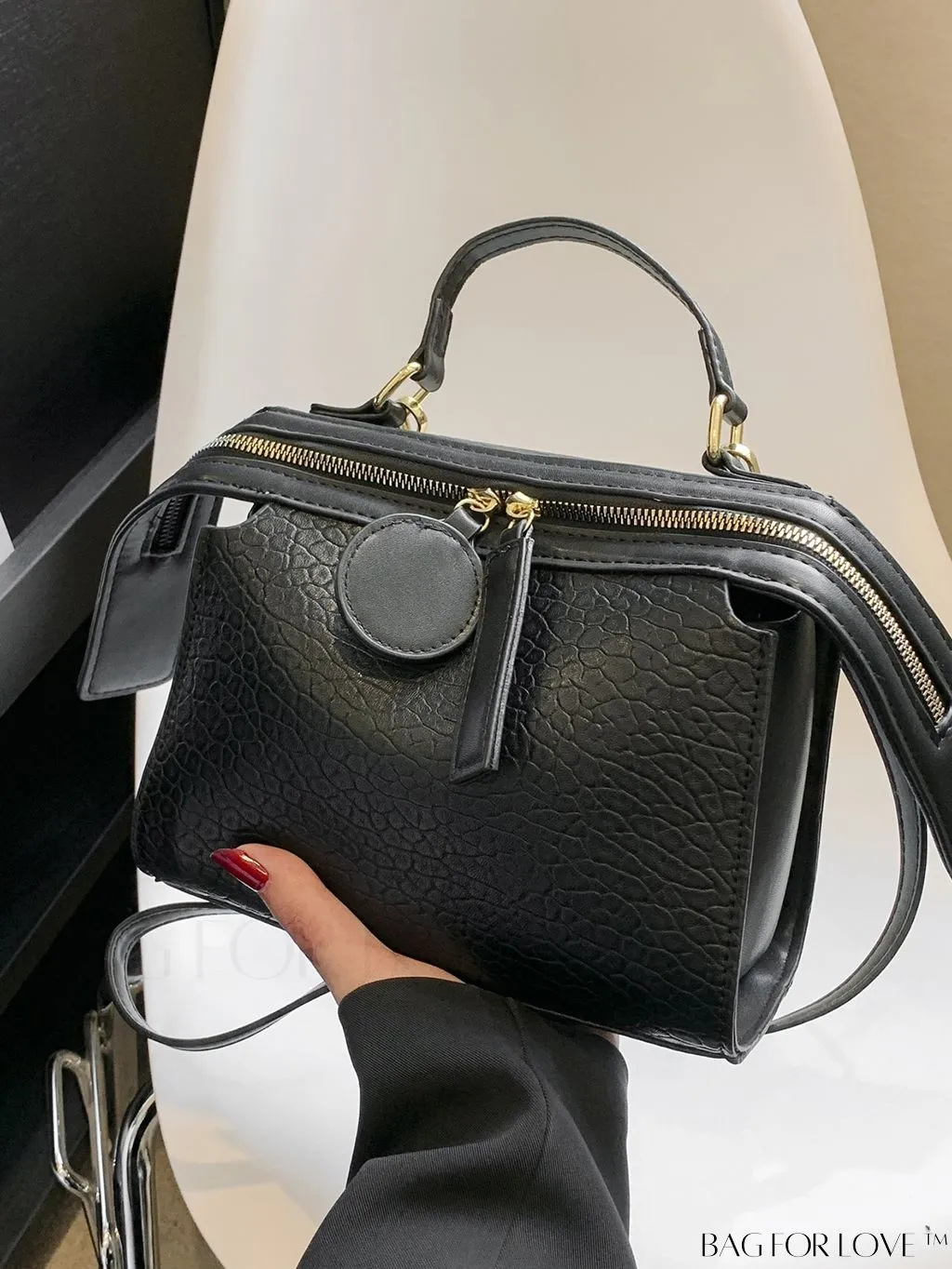 BagForLove - Minimalist Top Handle Satchel Bag in Solid Color
