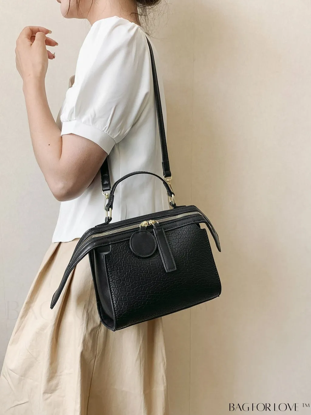 BagForLove - Minimalist Top Handle Satchel Bag in Solid Color