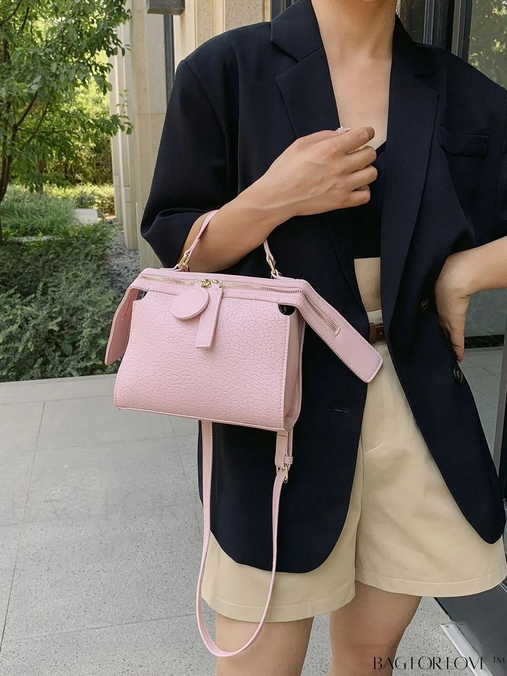 BagForLove - Minimalist Top Handle Satchel Bag in Solid Color